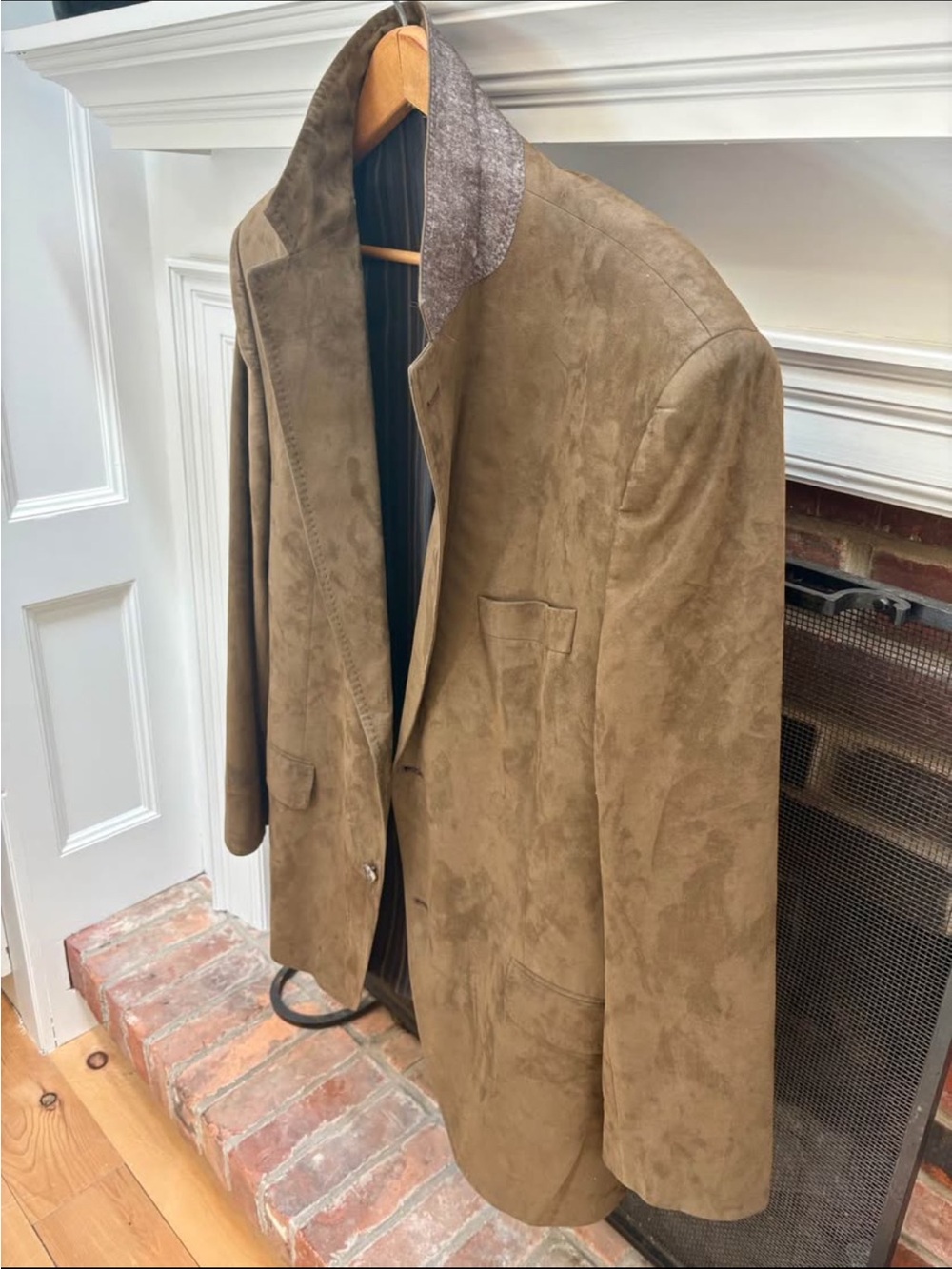 2x Men's Suede-Look Brown Blazer Jacket - 100 % wool black Classic Casual